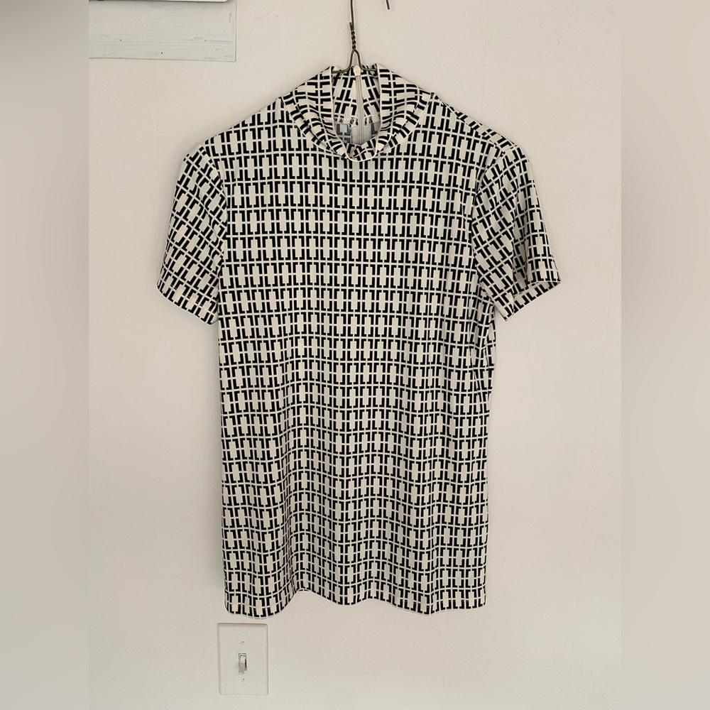 AHHE KLEIN Chainlink Mock Neck Knit Top / SIZE:XXS
